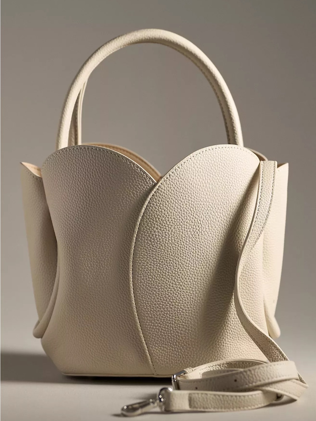 Melie Bianco Tulip Bone Top Handle Bag